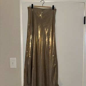 Zara Shimmering Gold Maxi Skirt